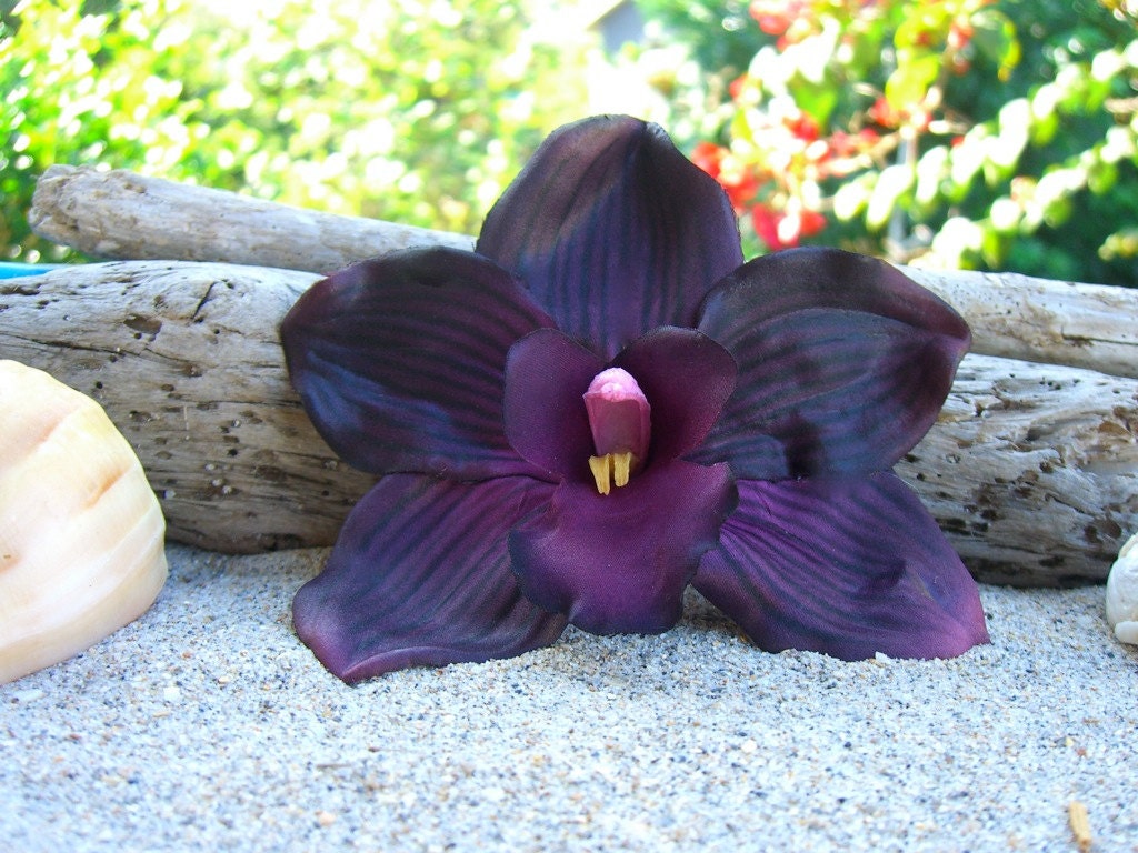 Orchid Flower Hair Clip-Weddings, Beach Destination Weddings, Vacations, Tropical Flowers, Hawaiian, Paradise, Floral Hair Clips