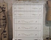 Painted Cottage Chic Shabby White French Dresser CH65