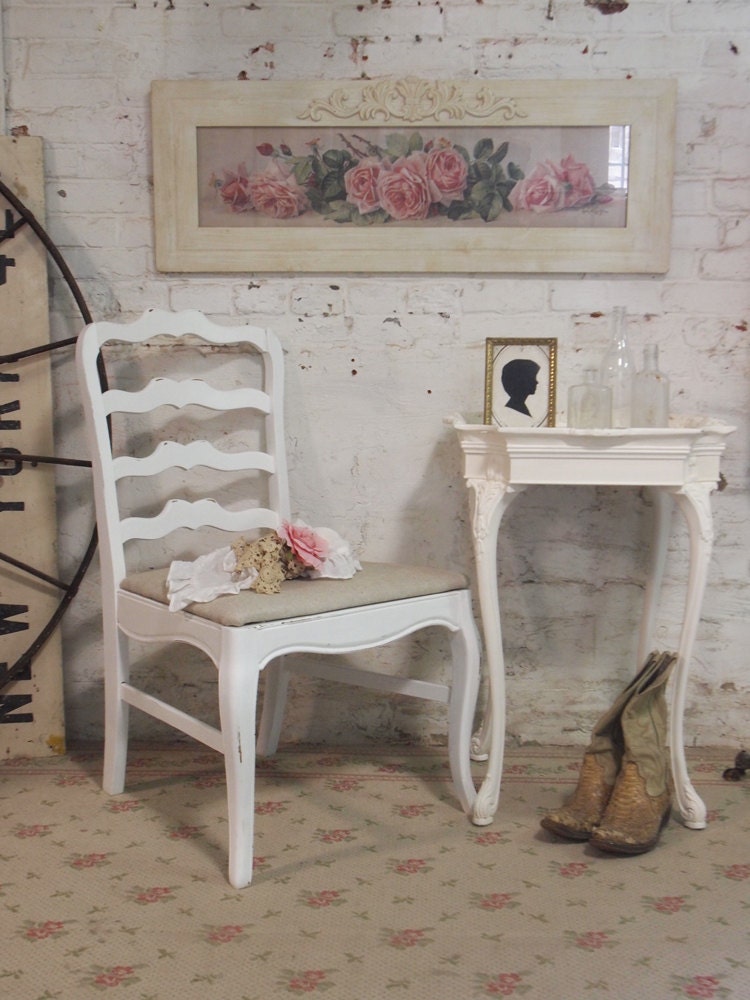 Painted Cottage Chic Shabby White Chair CHR28