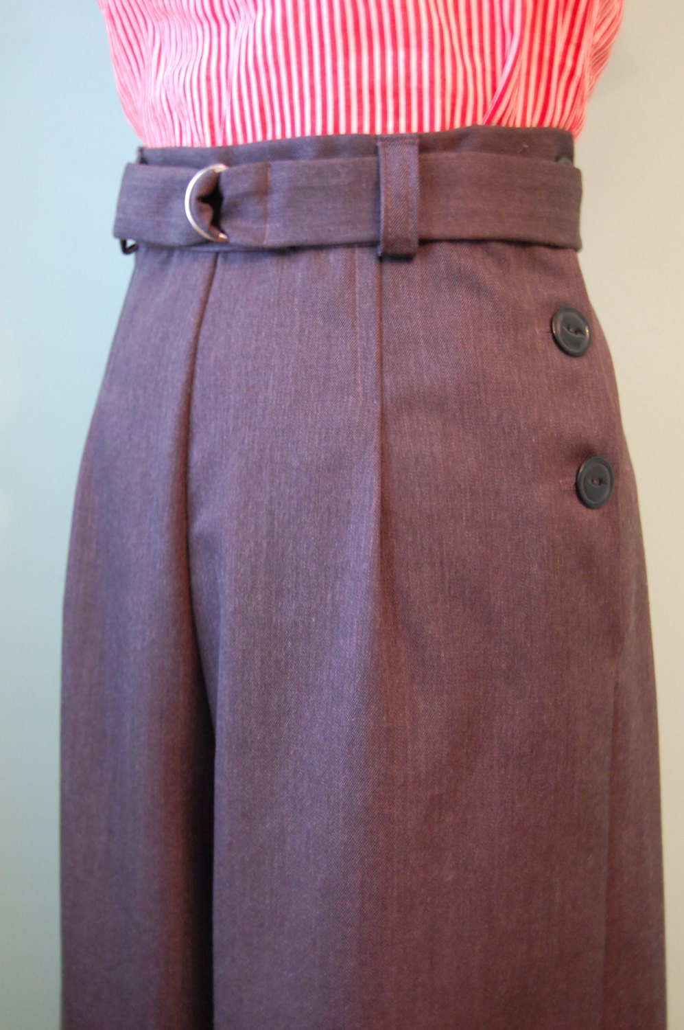 1930s 1940s  vintage style grey wool gabardine slacks  CUSTOM MADE for your size