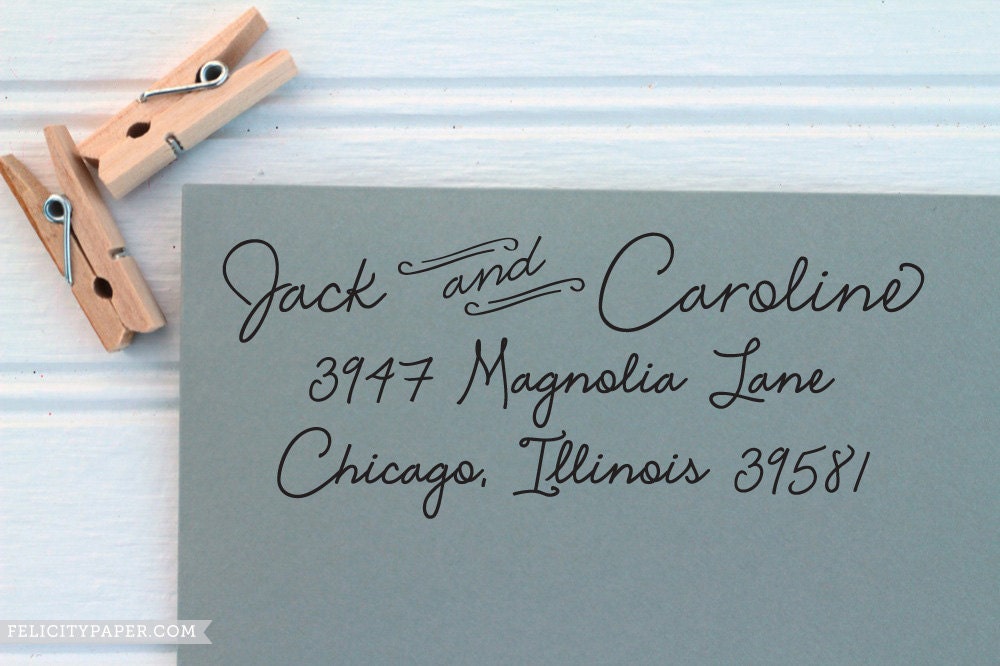 Return Address Stamp - Wood Handled Custom Address Stamp - Wedding Gift - Housewarming Gift