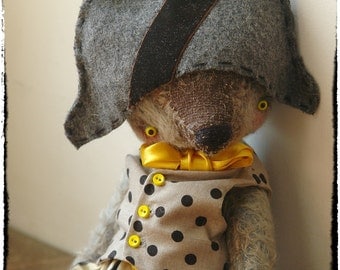 11 inch Artist Handmade OOAK Designer Interior Toy Teddy Bear Colin by Sasha Pokrass