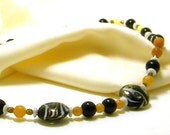Beaded Necklace, Black Bead Necklace,  Fashion Necklace, Women"s Necklace, Beaded Jewelry, Women's Jewelry,Lampwork Bead Necklace