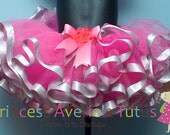 CLeAr OuT SaLe  READY TO SHIP Hot Pink Tutu with Grey Ribbon Trim Tutu 1-4 years