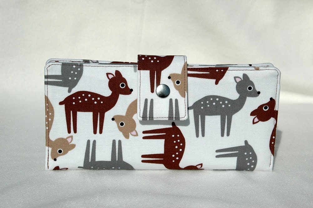 Deer wallet clutch handmade to order vegan deer