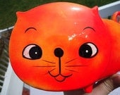Vintage Atomic Orange Mid Century Kitty Bank