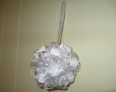 Wedding, Bridal Shower Decoration - White and Silver Ribbon Ornament