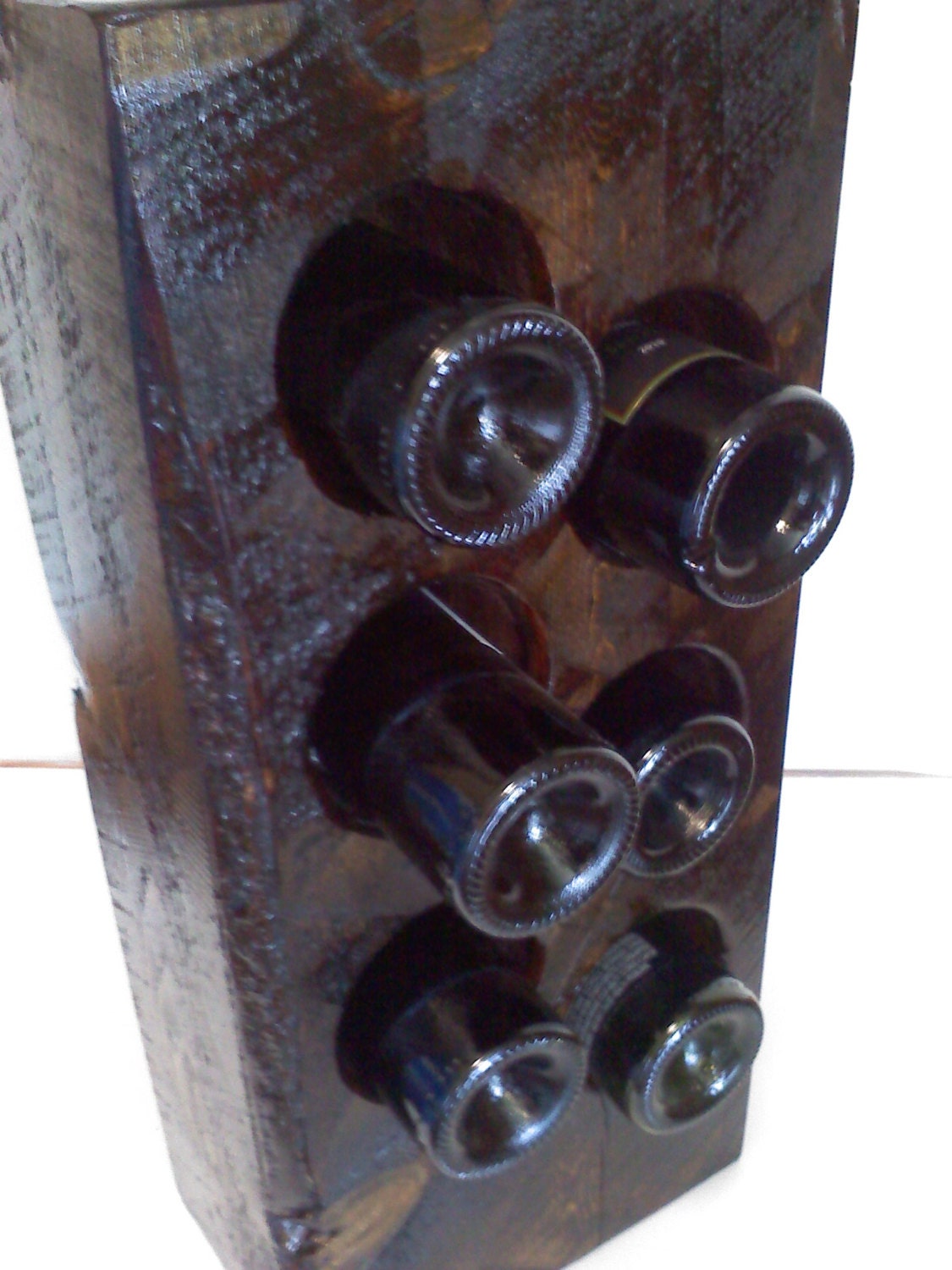 Bottle Wine Rack in reclaimed solid wooden Farm House timber