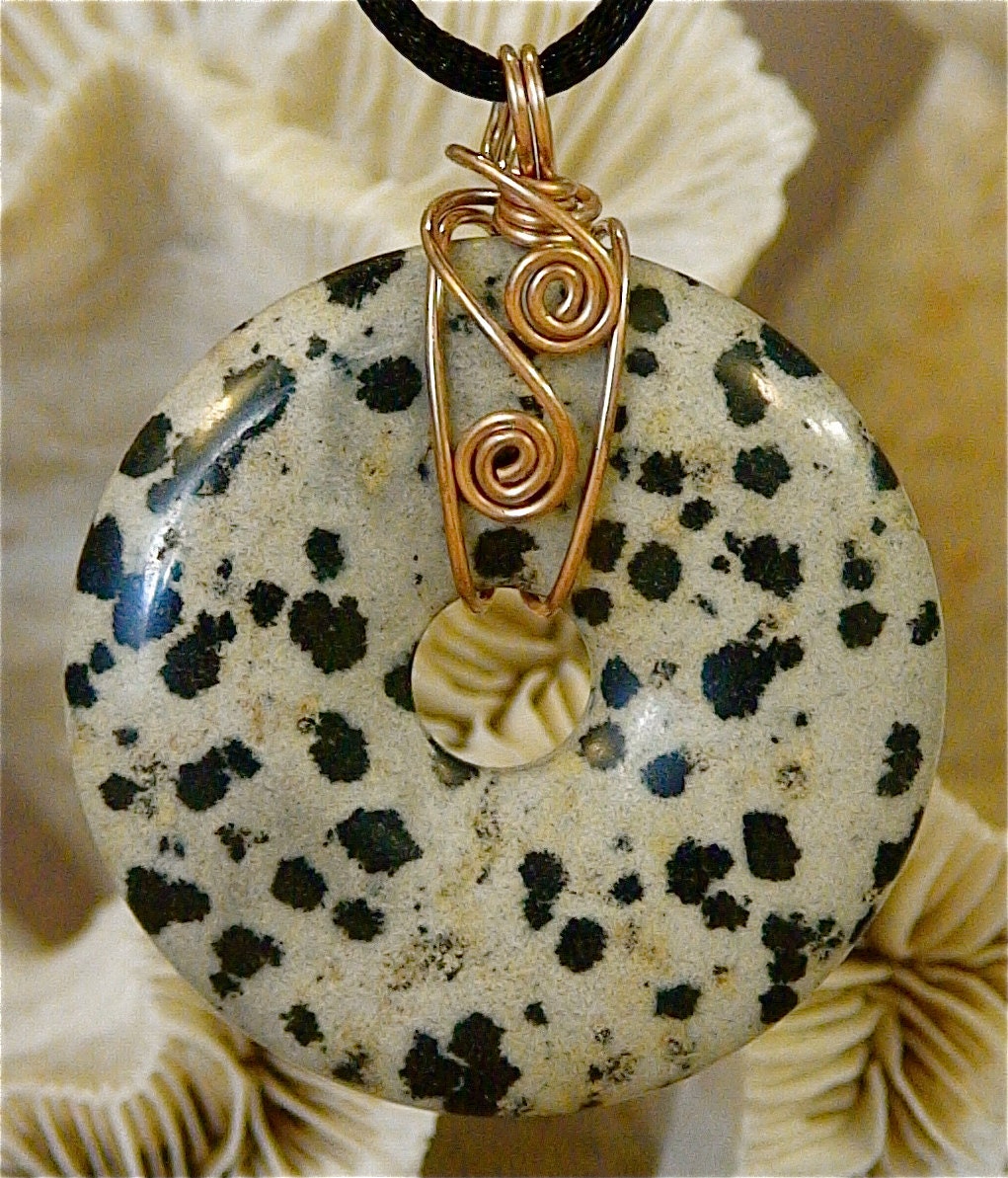 NEW - Simple Sensation Dalmatian Jasper Bronze Donut Pendant
