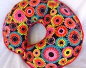 Boppy Pillow Cover Colorful Folklorico Chuchulucos on Black Nursing Pillow Cover