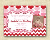 Red and Pink Valentine Sweetheart Hearts Birthday Party Photo Invitation - PRINTABLE INVITATION DESIGN Il_170x135