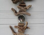 Driftwood and Green Abalone Shell Mobile (DC460)