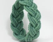 Turk's Head Sailor Knot Bracelet in Green Cotton