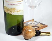 Birdseye Maple - Gold Titanium  Wine Bottle Stopper, Handmade, Handcrafted by ASH Woodshops