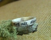 The Wanderer. Handmade carved deer antler ring.