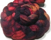 BLF wool roving - hand dyed spinning and felting fiber - 4.9 oz Wild Roses