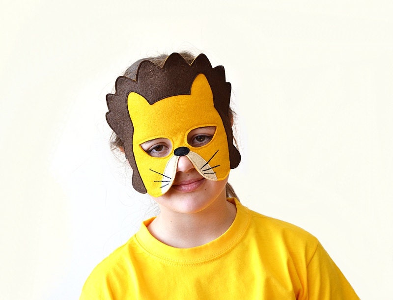 Lion Children Mask, Kids Carnival Mask, Mardi Gras Mask, Costume Accessory for Boys, Children Pretend Play Toy