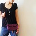 Purple leather purse, across body , hand bag