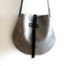 Leather  basket bag ,Cross-body ,adjustable long strap - Gray