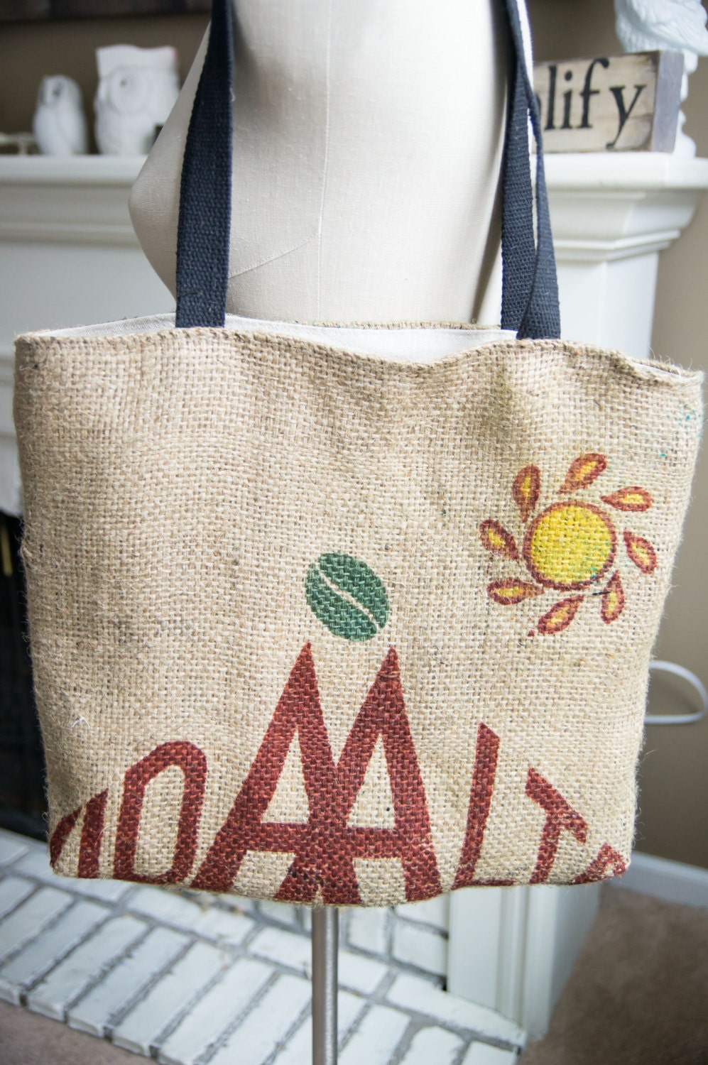 Sunshine Burlap Tote Bag