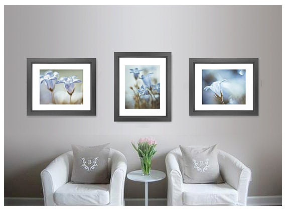 33% off Set of 3 flower photographs Campanulla Flowers 5x7 Macro Nature Photography / blue floral home decor / Wonderful World