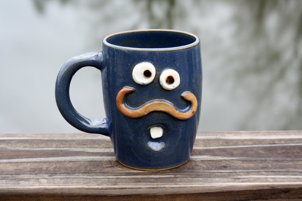 Mustache Mug. Handlebar Mustaches. Gifts for Him