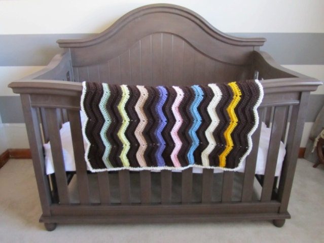 Chevron Brown Multi Zig Zag Blanket