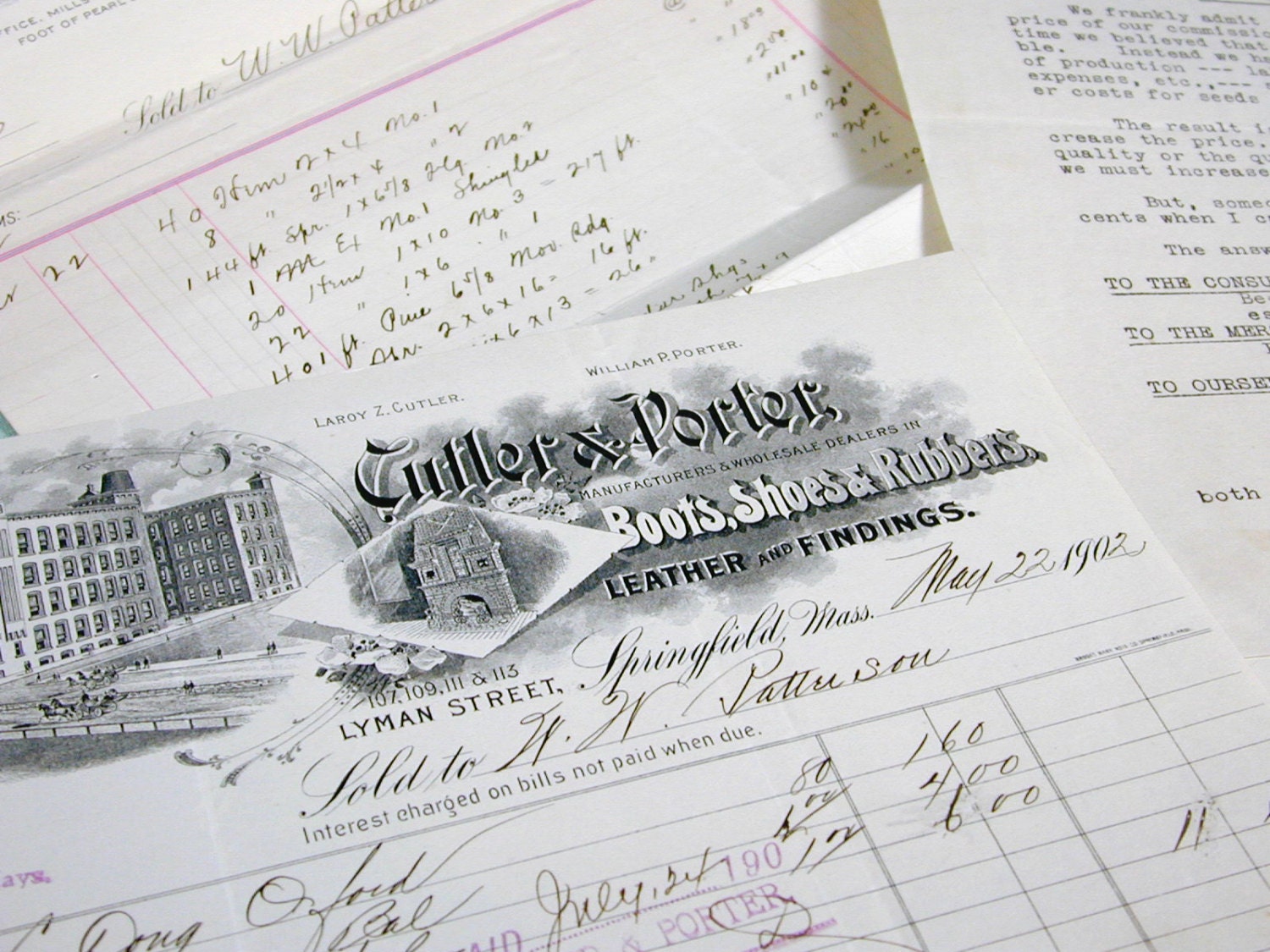 1902 1903  Invoices and Letterhead Stationary 9 Pieces