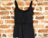 Vintage Swim Suit, 1950s  Bathing Suit, Black Bathing Suit Size Medium