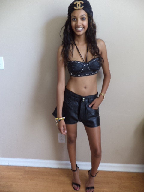 CLOSING SALE Handmade sailor leather shorts size xs or  small