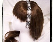 Black Pearl Queen Catherine Pearl Medieval Renaissance Game of Thrones Filigree Circlet Head Band