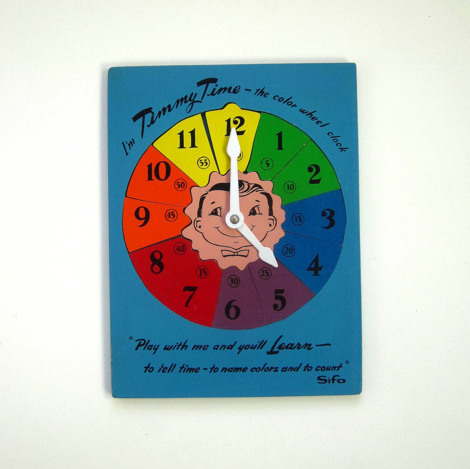 Vintage Sifo Timmy Time Color Wheel Clock Puzzle in Box / Very Good Condition