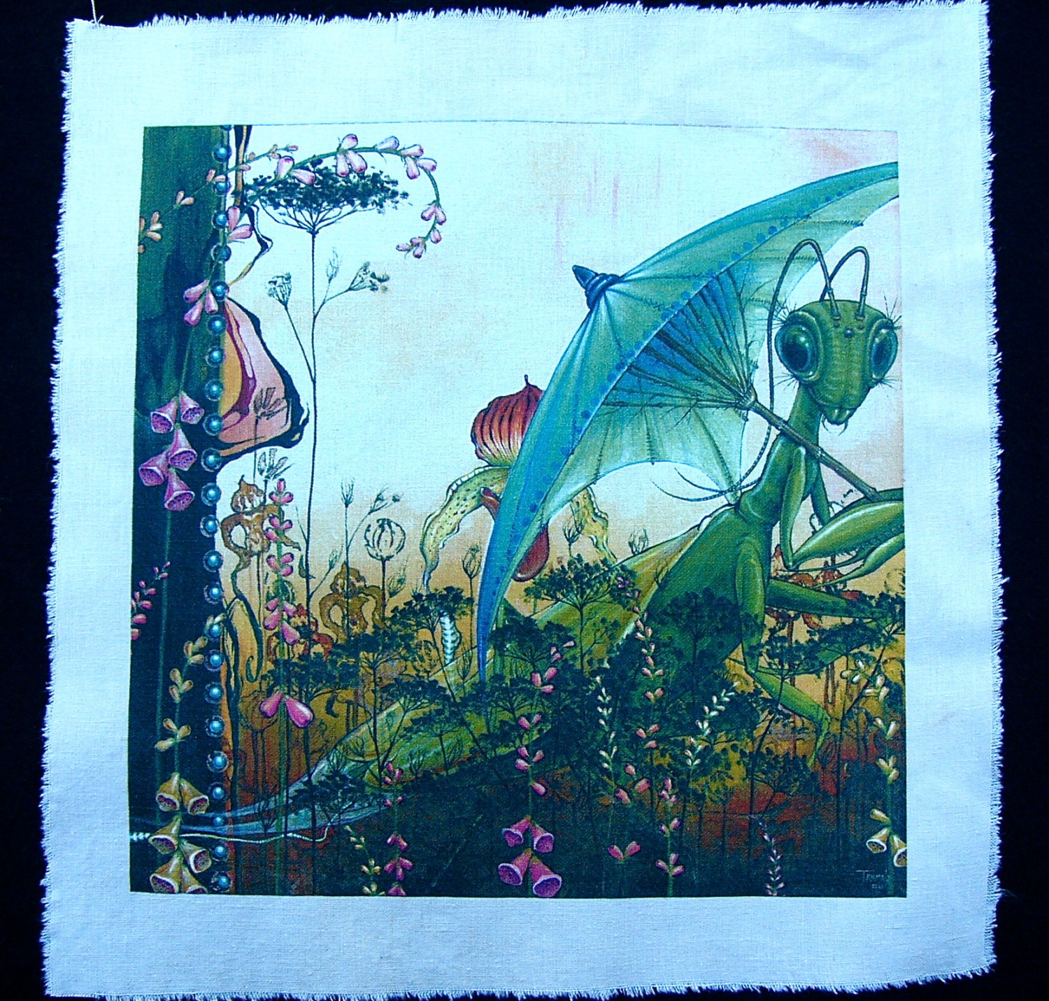 Annabelle's Blue Umbrella large fabric patch