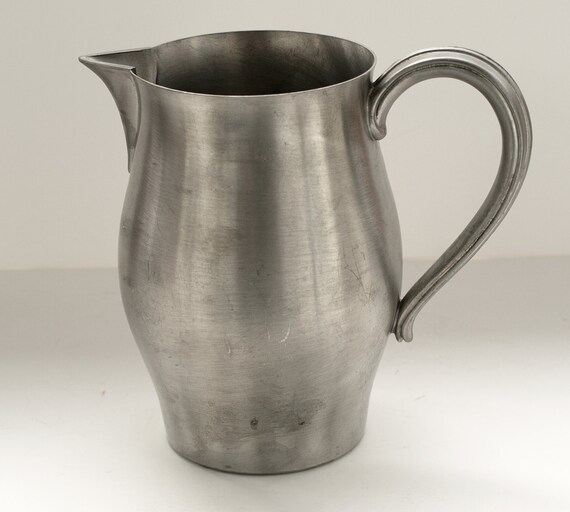 Vintage Pewter Water Pitcher Made By By Annaolivedesigns On Etsy