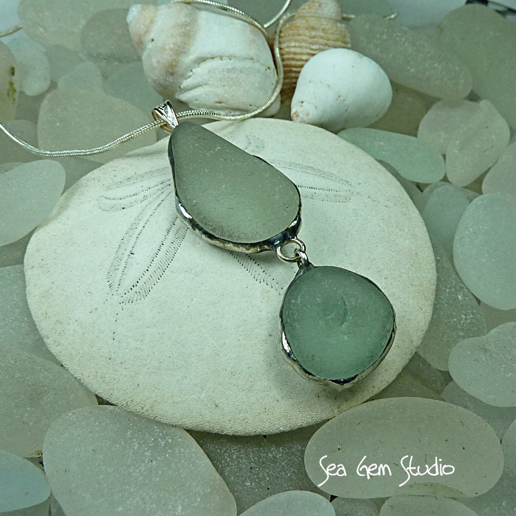 Sea Glass Drop pendant, sea glass necklace, genuine sea glass, sea glass jewelry, beach wedding