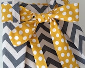 Bag with Big Bow & Charcoal Chevron