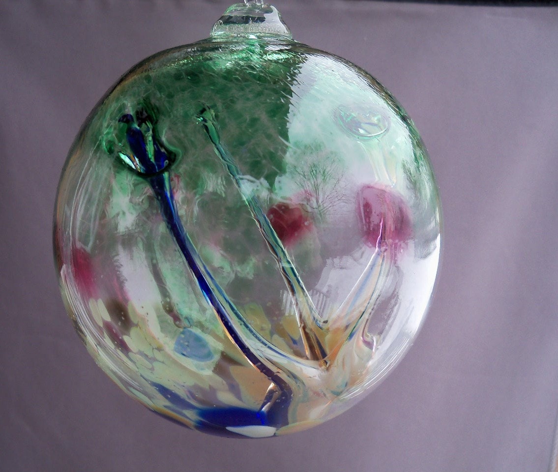 Hand Blown Art Glass Witch Ball/Ornament/Suncatcher