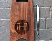 Custom Wedding Gift Anniversary Gift Engraved Wood Cutting Board 12x6 Flag Banner Personalized by AHeirloom