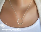 SALE - Sterling Silver Single Circle Eternity Necklace - 3/4" in diameter - Sterling Silver Fine Chain - Perfect Gift - morganprather