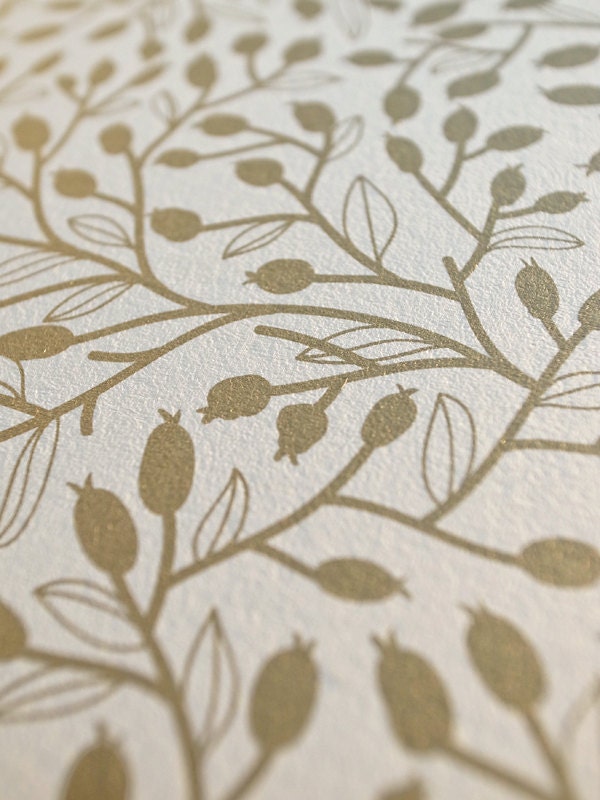ARTWORK Metallic Gold Offset Printed Ketubah - Lace Leaves