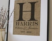 Personalized Wedding Burlap Artwork