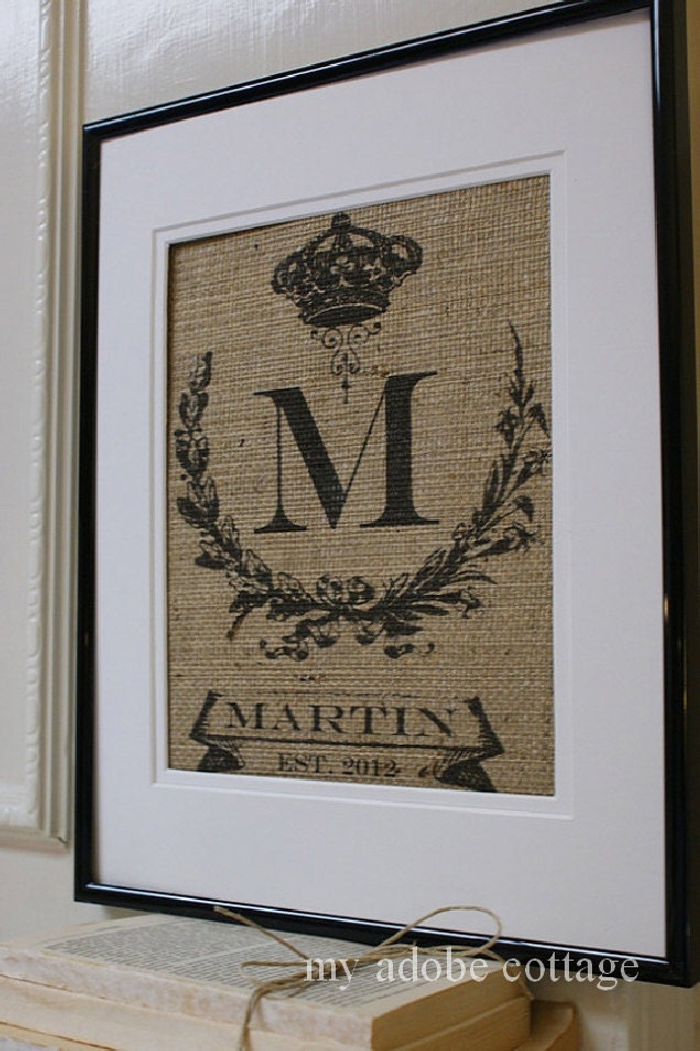 Custom Wedding Burlap Artwork