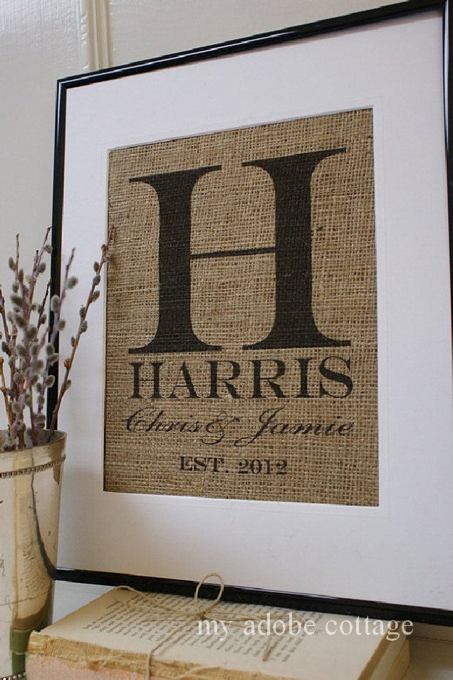 Personalized Burlap Wedding Artwork