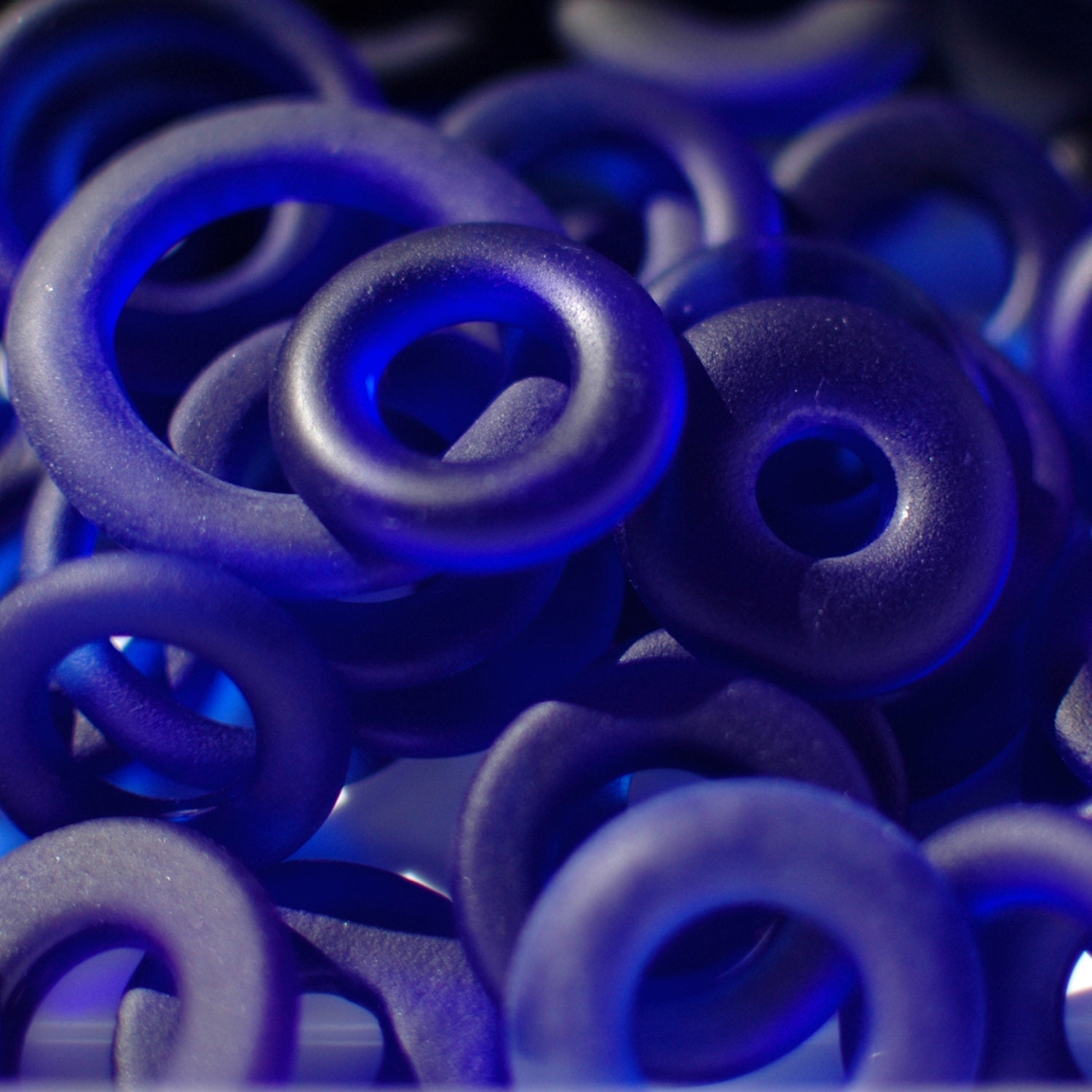 One Dozen Skyy Vodka Bottle Glass Beads // Sea Glass Finish