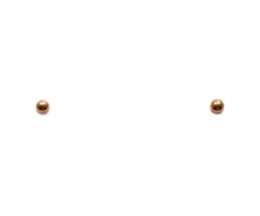 Tiny 14K Rose Gold Dot Studs