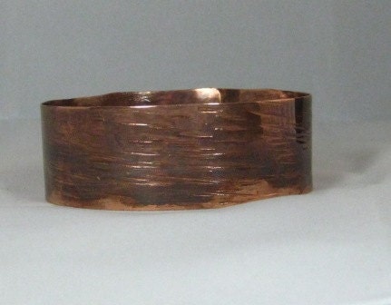 1 inch Distressed copper bangle bracelet