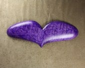 Purple Heart Wood Carving, Unique Personalized Ooak Wedding Gift for Bride by Gary Burns the Treewiz, Anniversary Gift Handmade in Oregon
