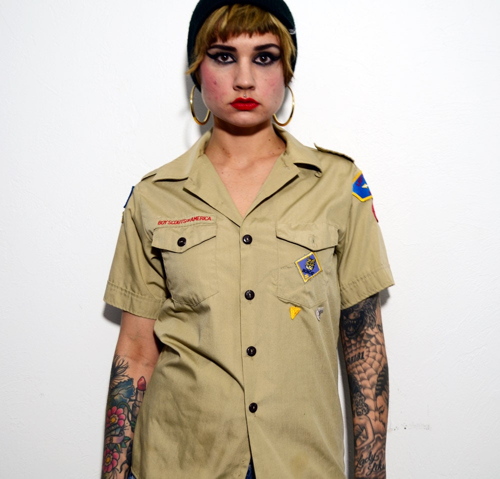 Vintage Boy Scouts 1980's T Shirt Grunge Women's Small