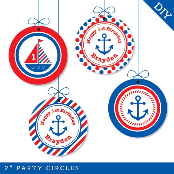 Nautical party - Personalized DIY printable party circles Il_570xn