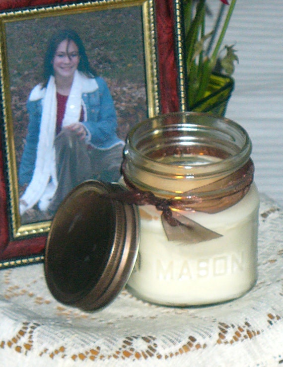 Lemon Verbena 8 oz Rustic Mason Dye Free Soy Candle